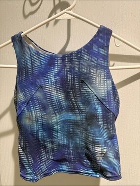 lululemon athletica Blue and Black Abstract Racerback Tank